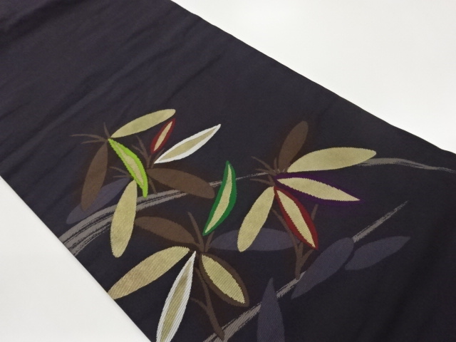 JAPANESE KIMONO / HASEGAWA TEXTILES BRANCH / LEAF PATTERN WOVEN NAGOYA